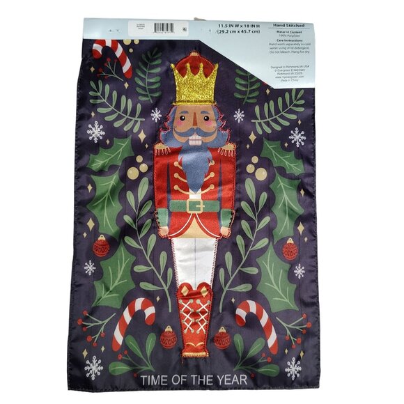 Nutcracker Time of the Year 18 inch Dimensional Embroidered Christmas Yard Flag - Picture 4 of 5